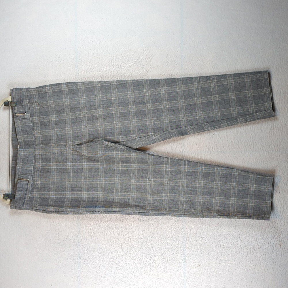 Retrology Women's Gray Plaid Academia Straight Leg Office Pants Size XL